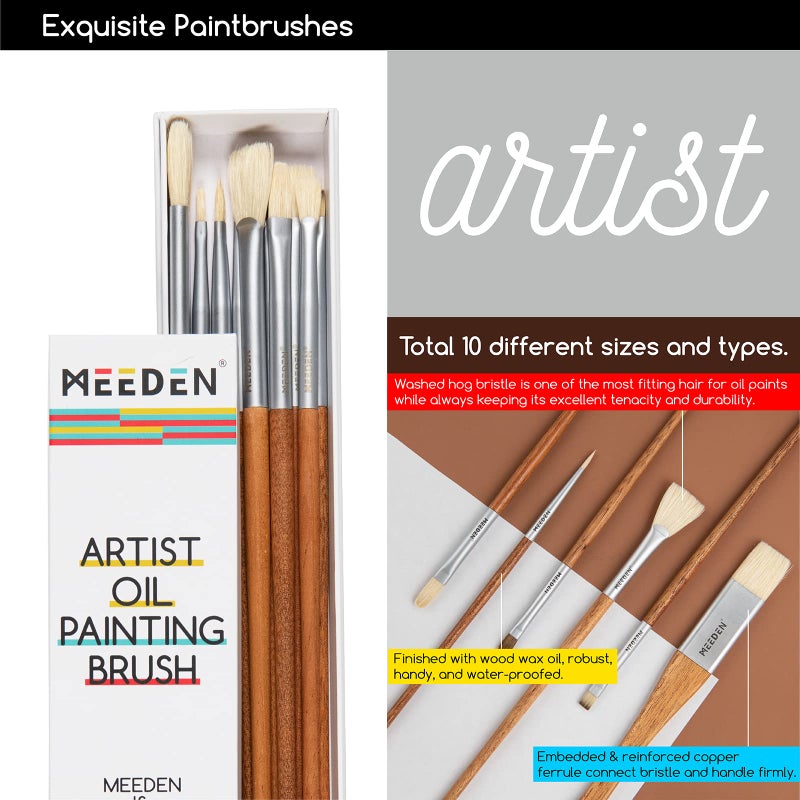 MEEDEN Oil Painting Kit, Painting Sets with Sketch Easel Box, Professional Art Paint Supplies Kit with Paint Brushes, Palette Knives, Canvases for Painting Supplies for Adults - Image 5