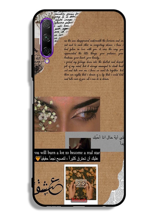 Tolwak Huawei Y9s Protective Case Cover Arabic Quote You Will Burn A Lot To Become A Real Star - Image 2