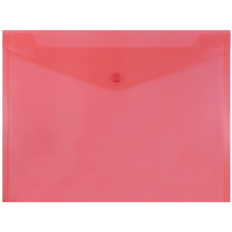 JAM PAPER Plastic Envelopes with Snap Closure - Letter Booklet - 9 3/4 x 13 - Red - 12/Pack - Image 5