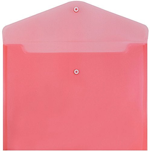 JAM PAPER Plastic Envelopes with Snap Closure - Letter Booklet - 9 3/4 x 13 - Red - 12/Pack - Image 2