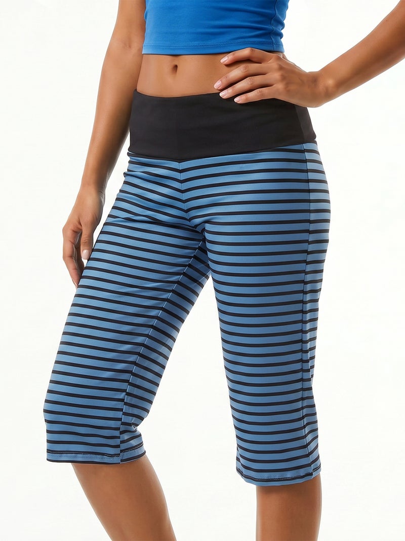 Women Fold Over Capris Low Rise Straight Cropped Pants Casual Long Shorts - Image 5