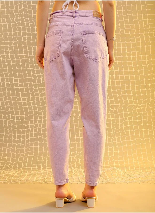 Freehand Women Mom Fit Overdyed Mid-Rise Jeans