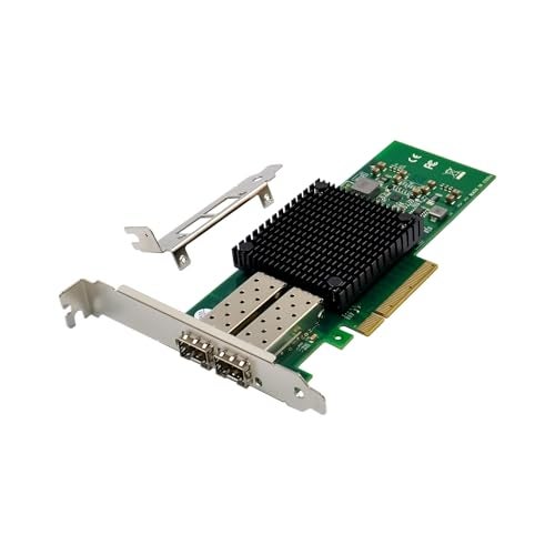 Millennium Technology 10Gb Dual SFP+ Port Ethernet Converged Network Adapter PCIe x8 with X520 82599ES Chipset DA2 - Image 1