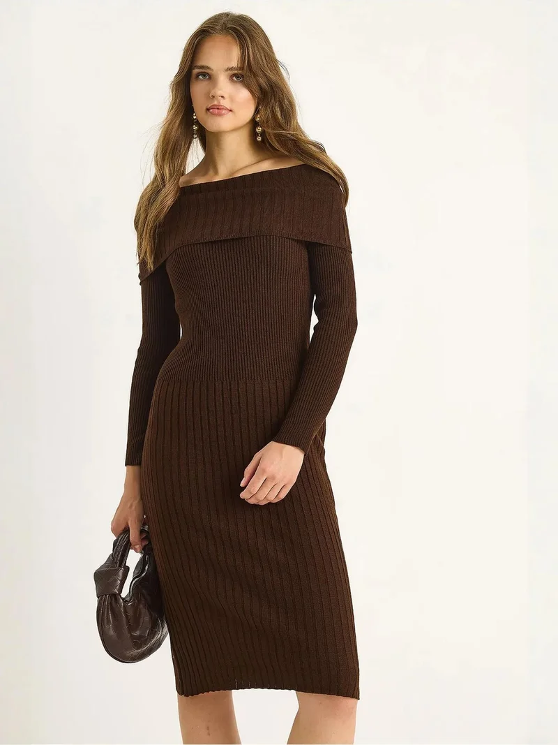 بيانكو لوتشي فستان ميدي مضلع من لوكسي