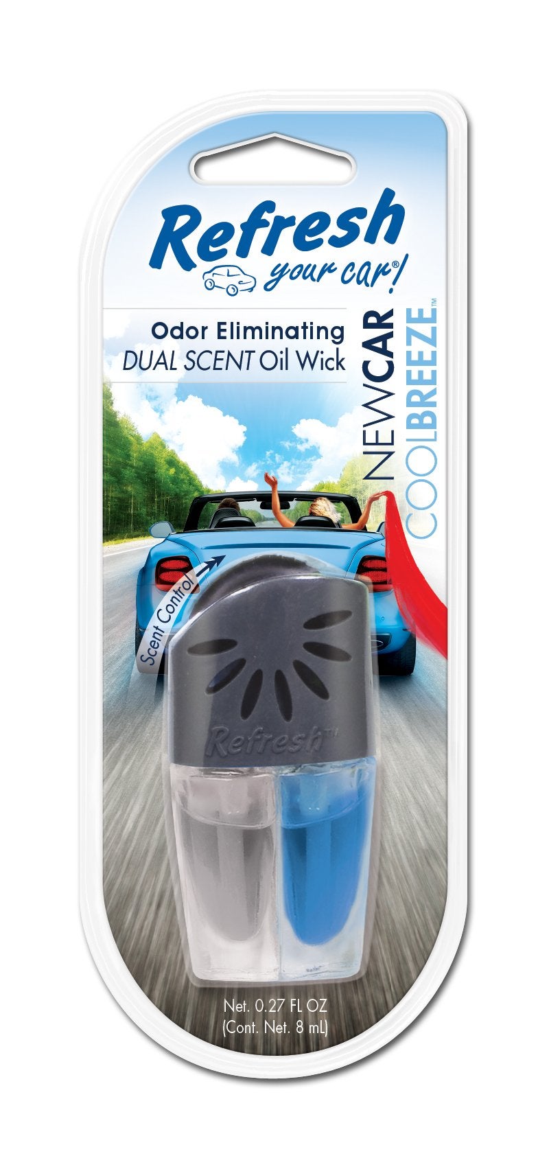 RefreshYourCar Refresh Your Car E300877301 Dual Scented Oil Wick New CarCool Breeze