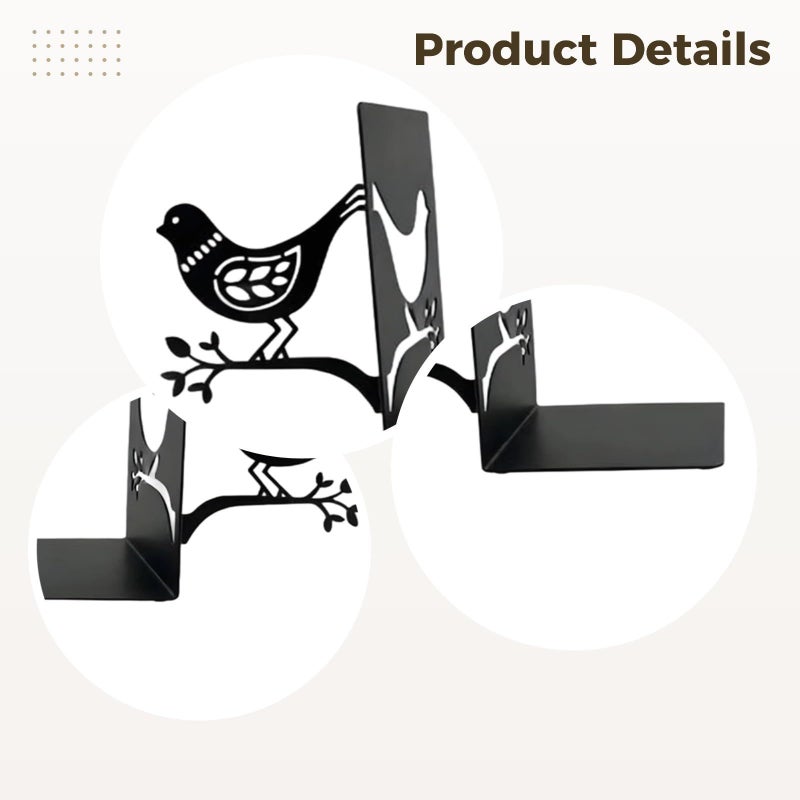 Black Metal Bird Bookends 7 Inch 17 8 Cm Study Decor - Image 5