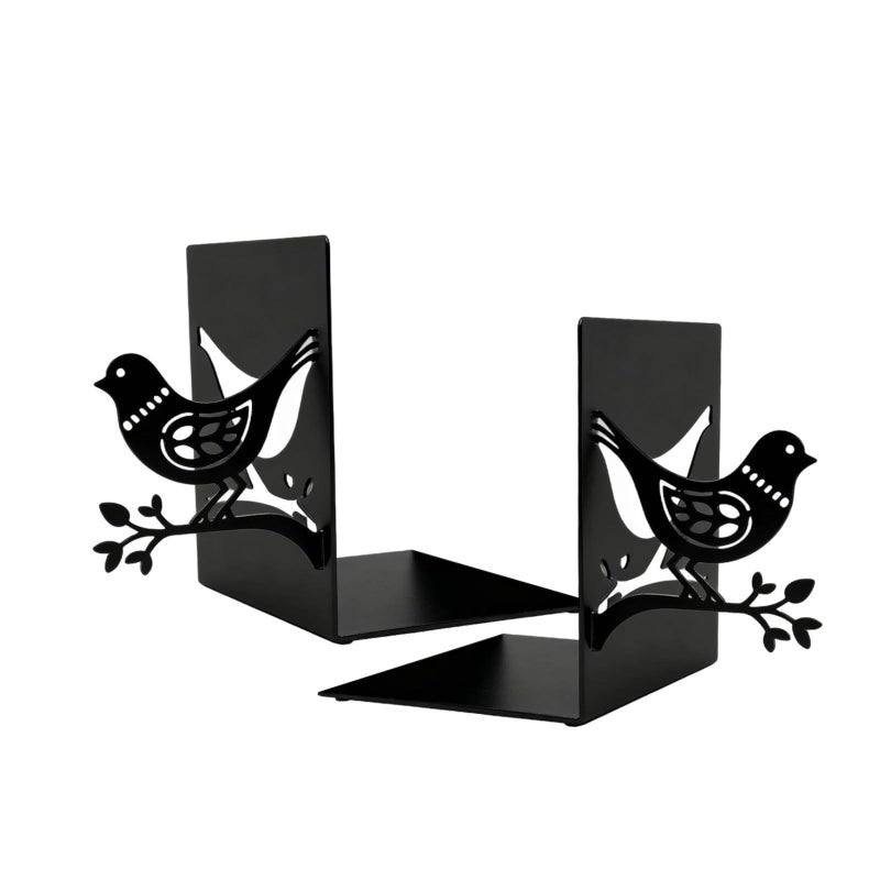 Black Metal Bird Bookends 7 Inch 17 8 Cm Study Decor - Image 2