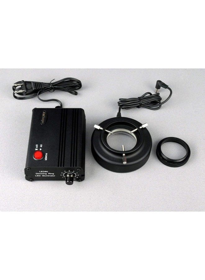 AmScope LED-80MB 80-LED Microscope Ring Light Black with Metal Body and Adapter  - Image 2