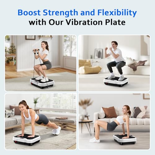 Trekora Vibration Plate Exercise Machine, Vibrating Fitness Platform for Lymphatic Drainage, Full Body Shaker Workout Equipment, Vibrate Fitness Platform for Home Women Men Exercise Gym (White) - Image 5
