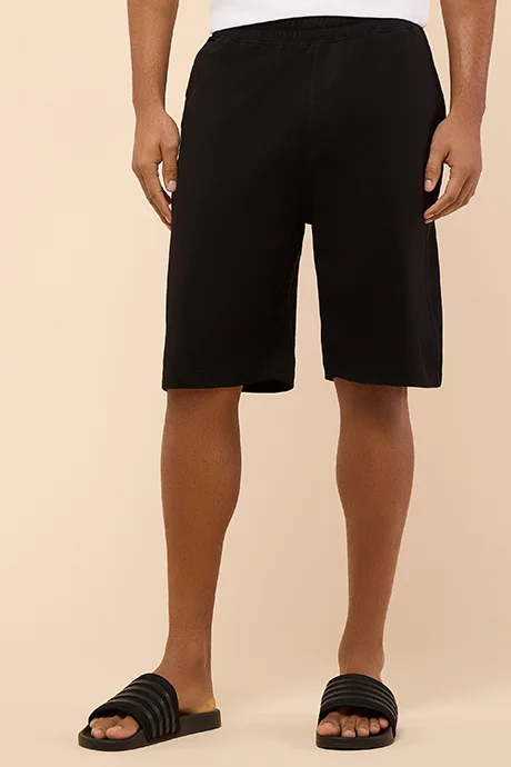 أر أند بي Solid Lounge Shorts with Drawstring Waist