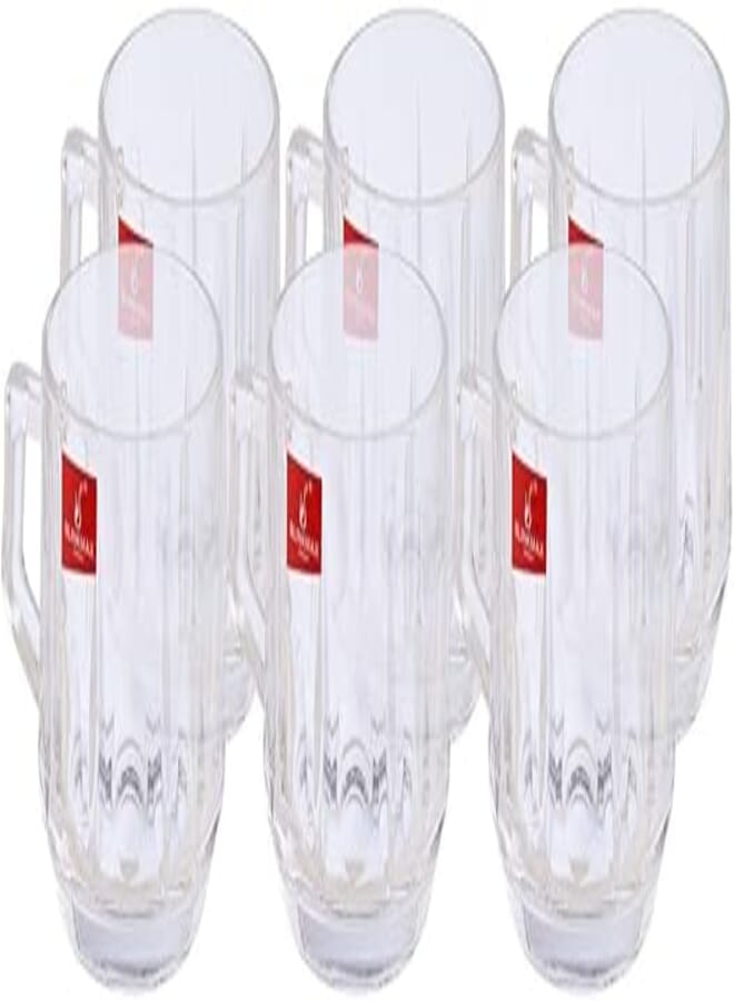 Blinkmax Glass Patterned Coffee Mug Set, 7 x 7.5 cm - 6 Pieces