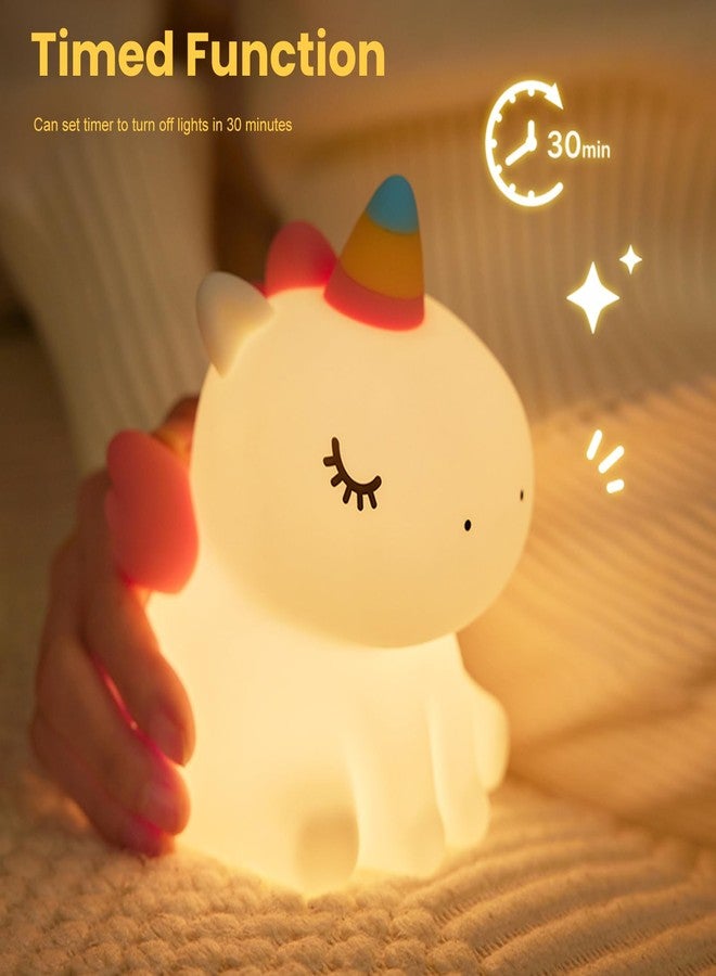 AGEK Unicorn Night Light for Kids, Cute Silicone Baby Nursery Night Light Dimmable LED Unicorns Lamp Rechargeable Bedside Lamp Nightlight Unicorn Toys for Girls Toddler Women Gifts Bedroom Kids Room Decor - Image 5