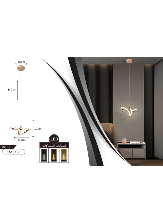 Best Power Modern Single LED Pendant Light 6546-1 indoor lighting With Luxury Three Lighting Levels | Elegant Ceiling Pendant for Modern Interiors - Image 3