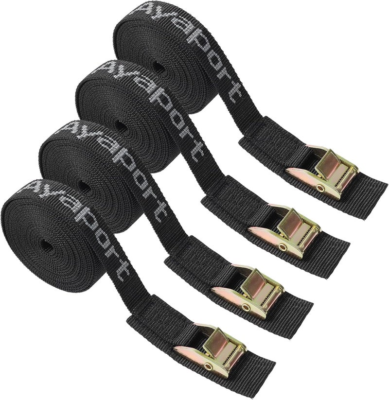 Ayaport Cam Buckle Tie Down Straps Lashing Straps 2200lbs Break Strength Heavy Duty Car Roof Rack Strap for Kayak, SUP, Surfboard, Cargo, Motorcycle, Truck, Boat, Dirt Bike (1" x 8') - Image 1