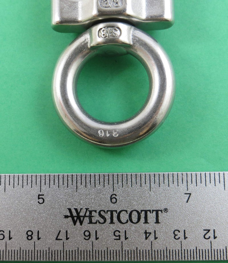 US Stainless Stainless Steel 316 Anchor Swivel Eye and Loop 10mm or 3/8" Marine Grade - Image 3