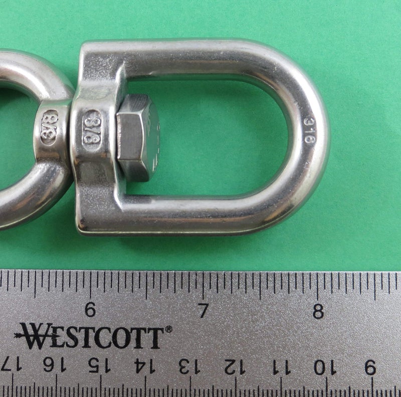 US Stainless Stainless Steel 316 Anchor Swivel Eye and Loop 10mm or 3/8" Marine Grade - Image 5