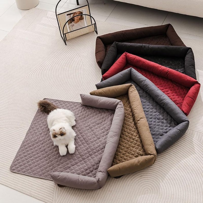 Light Grey XL Pet Mattress Soft Thicken Bed Cushion for Puppy Dog Home Furniture Protector - Image 3