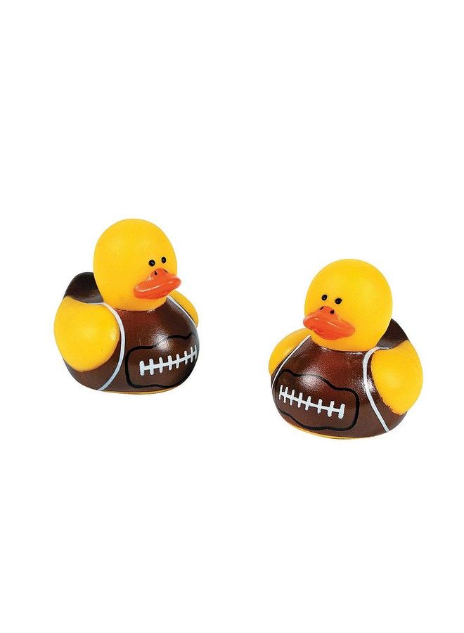 Fun Express Mini Football Rubber Ducks (Set Of 24) Rubber Duckiestabletop Decor Accents Party Favors Novelty Gifts - Image 1