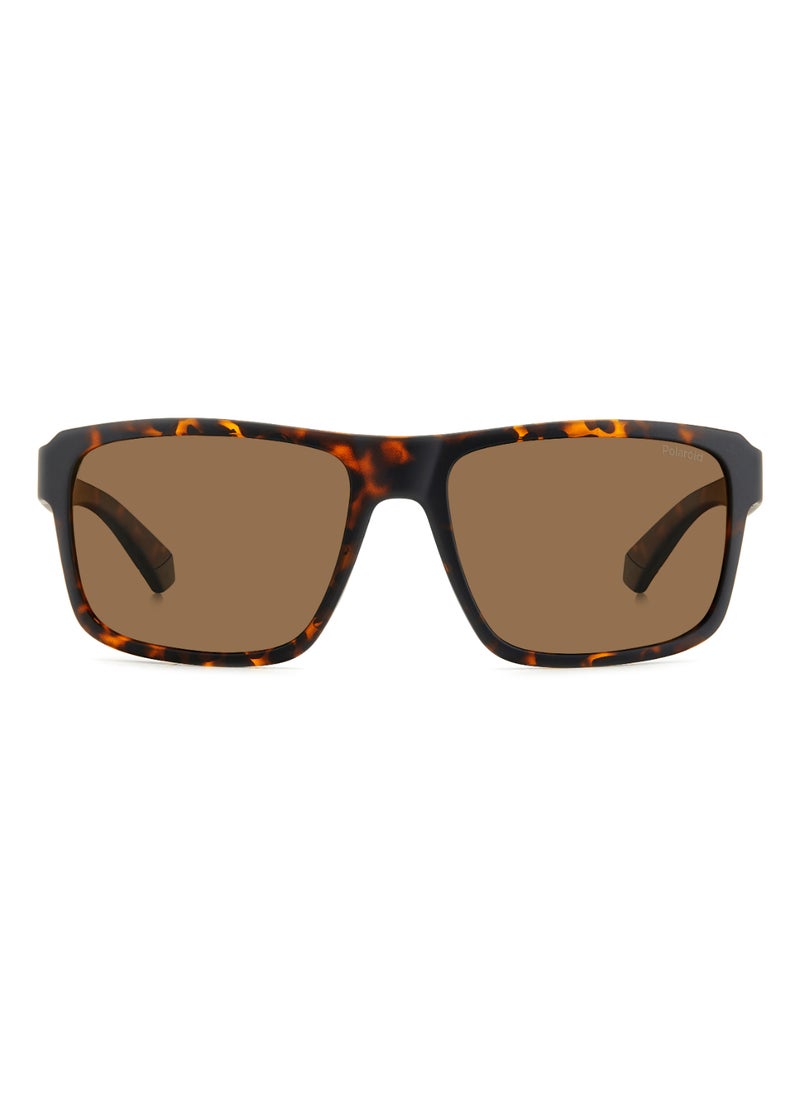 Polaroid Men's Polarized Rectangular Shape  Sunglasses PLD 2158/S GOLD 42 - Lens Size: 42.4 Mm - Mt Bw Hvn  - Image 3
