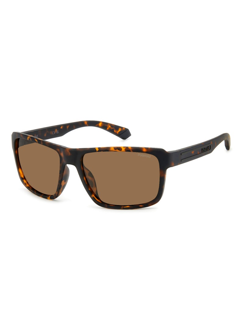 Polaroid Men's Polarized Rectangular Shape  Sunglasses PLD 2158/S GOLD 42 - Lens Size: 42.4 Mm - Mt Bw Hvn  - Image 1