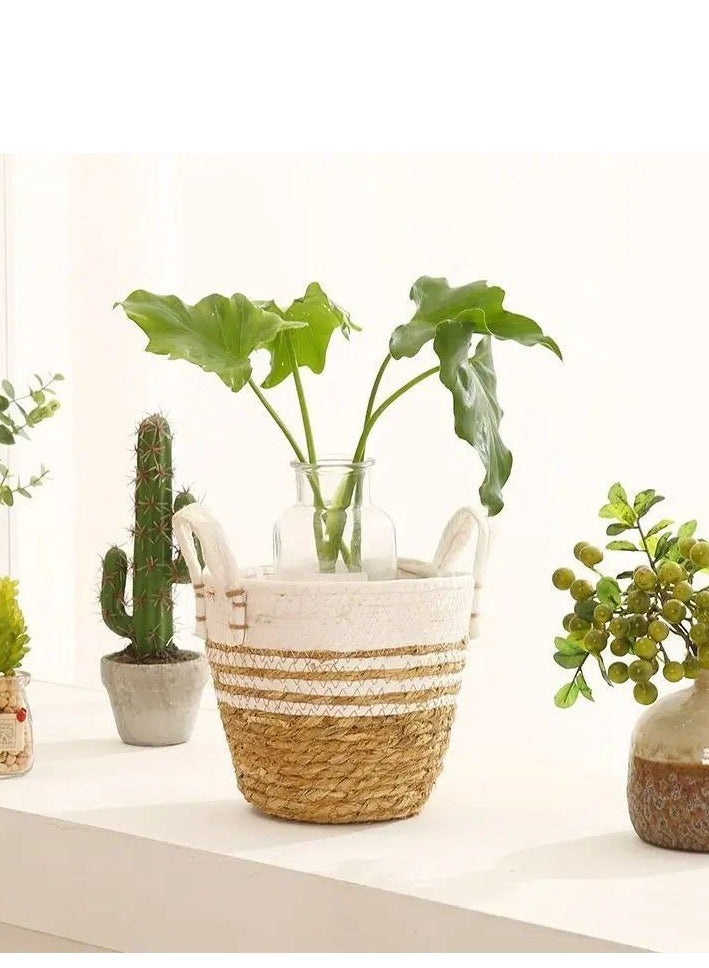 مجموعة من 3 سلال مزخرفة من الخوص - متعددة الاستخدامات منظر ديكور رائع H - Image 5