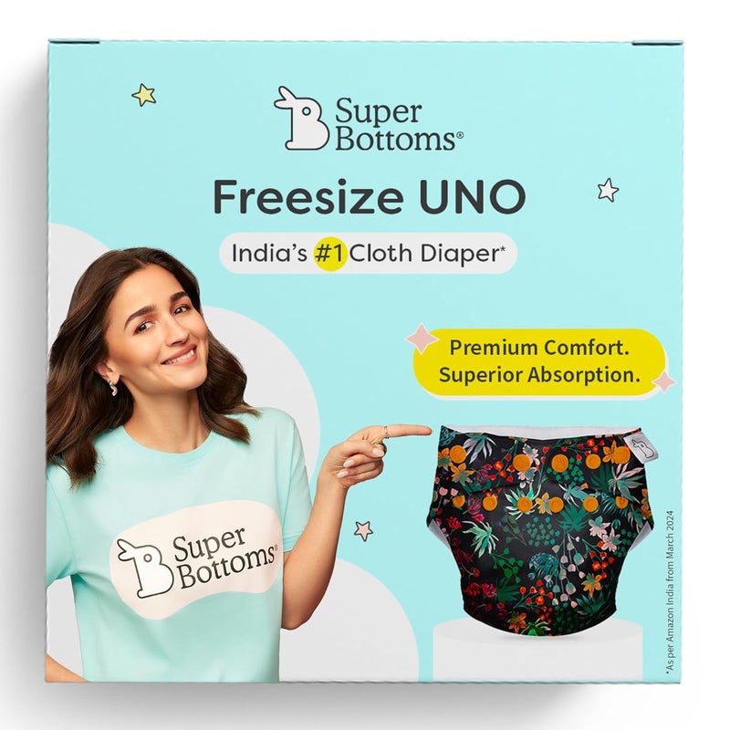 Superbottoms Combo Pack of 3 Freesize UNO with Easy Snap - Reusable waterproof Adjustable cloth diaper for babies from 5-17kgs (Only Shell) - Image 2