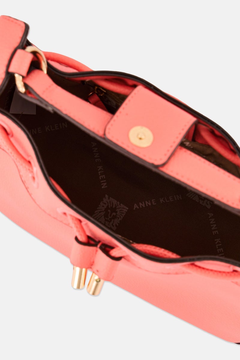 ANNE KLEIN Women Brand Logo Hand Bag, Peach - Image 4