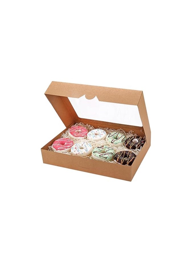 General - 15-Pack Cookie Boxes, 14" x 10" x 2.5" Bakery Boxes with Window, Auto-Popup Treat Boxes, Donut Boxes for Cookies, Muffins and Pastries - Image 1