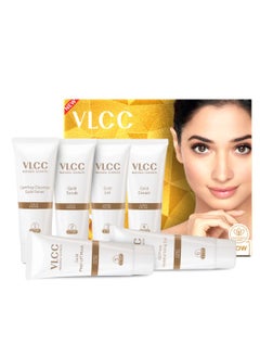 VLCC VLCC Gold Facial Kit, Bright & Glowing Skin - 60g X 2 (Pack of 2) | Pamper your Skin for a Luminous Glow | Parlour Glow with 24K Gold Bhasma, Rose Extracts, Turmeric & Aloe Vera.  - Image 4