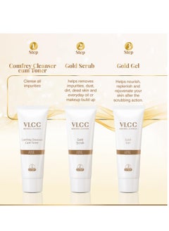 VLCC VLCC Gold Facial Kit, Bright & Glowing Skin - 60g X 2 (Pack of 2) | Pamper your Skin for a Luminous Glow | Parlour Glow with 24K Gold Bhasma, Rose Extracts, Turmeric & Aloe Vera.  - Image 5