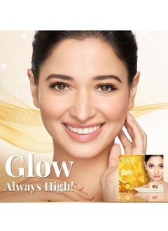 VLCC VLCC Gold Facial Kit, Bright & Glowing Skin - 60g X 2 (Pack of 2) | Pamper your Skin for a Luminous Glow | Parlour Glow with 24K Gold Bhasma, Rose Extracts, Turmeric & Aloe Vera.  - Image 2