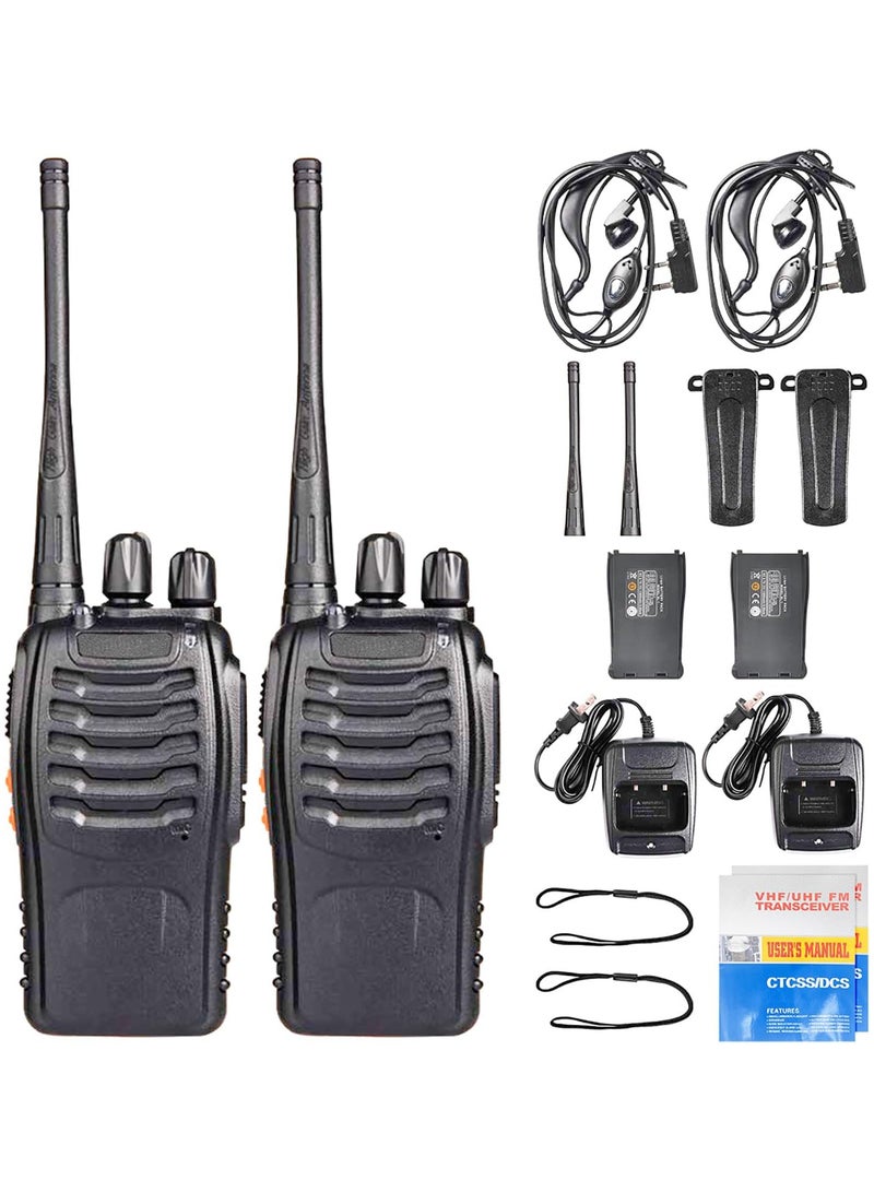 Walkie Talkies Long Range for Adults with Earpieces,16 Channel Walky Talky Rechargeable Handheld Two Way Radios (2 Pack)  - Image 1