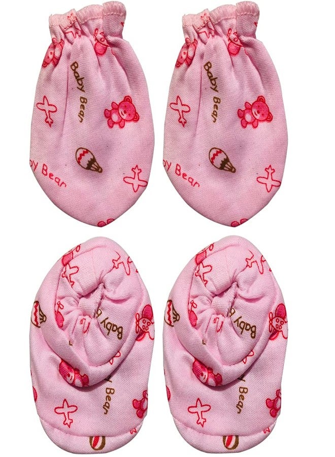 BIGBOUGHT Born Baby Care Combo Hand Mittens (4 Pair) Leg Booties (4 Pair) and Cap 4 Piece (Assorted) - Image 3