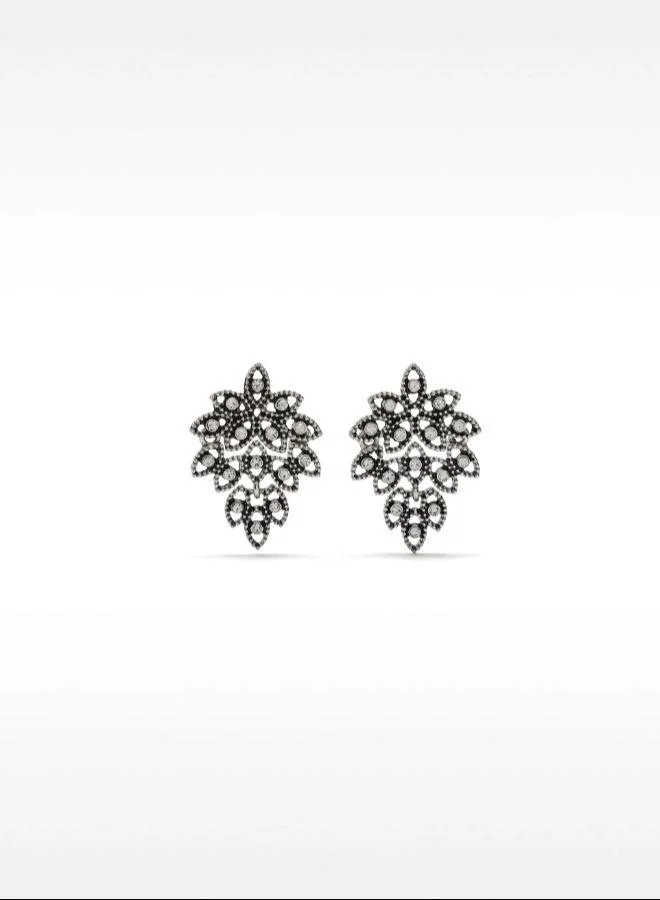 PARFOIS Silver Medium rhinestone earrings for Women | Best Price UAE
