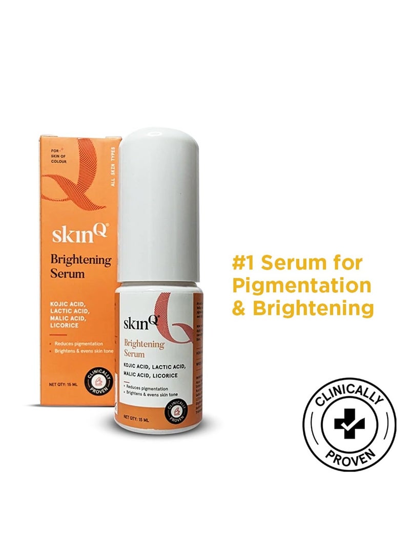 SkinQ Face Brightening Serum with Licorice and Lactic Acid AHA Based Serum for Tan Pigmentation and Dark Spots Exfoliates Brightens and Repairs Sun Damaged Skin for Women and Men 15ml - Image 2