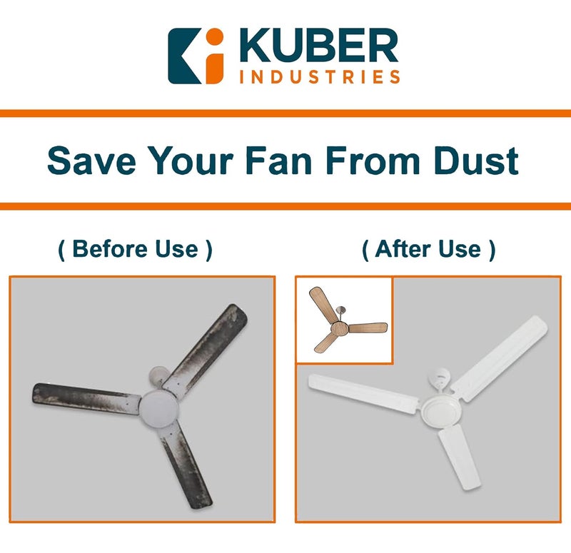 Kuber Industries PVC Wooden Design Dust Proof Three Blade Ceiling Fan Cover (Light Brown) 54KM4011 - Image 5