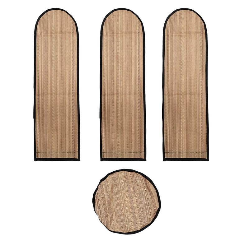 Kuber Industries PVC Wooden Design Dust Proof Three Blade Ceiling Fan Cover (Light Brown) 54KM4011 - Image 4