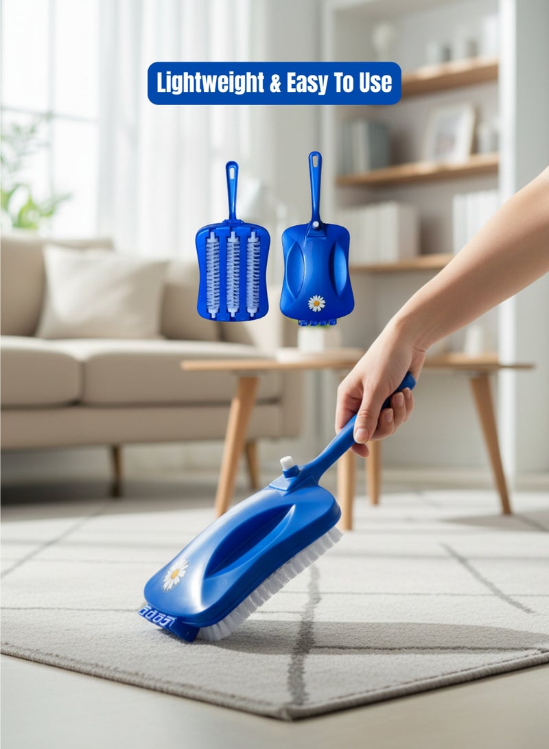 Carpet Cleaner Handheld Triple Rolling Brush Carpet Crumb Collector Table Sweeper for Rugs Sofa Bed - Image 4