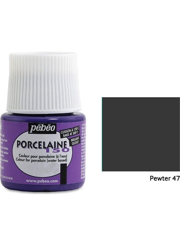 Pebeo Porcelaine 150 Porcelain Paint 45Ml - Pewter 47 