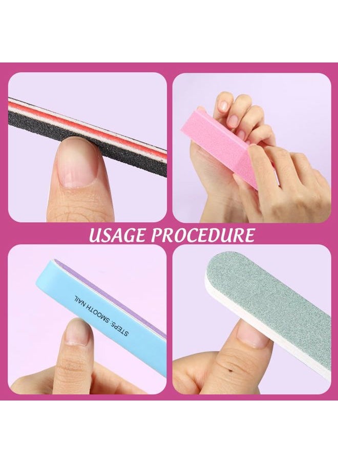 FANDAMEI - FANDAMEI Nail Files and Buffers, 20PCS Professional Manicure Tools Kit. Rectangular Buffer Block & 100/180 Grit Nail File, 7 Way Nail File & Nail Polishing Buffer. Nail Care Tool - Image 1