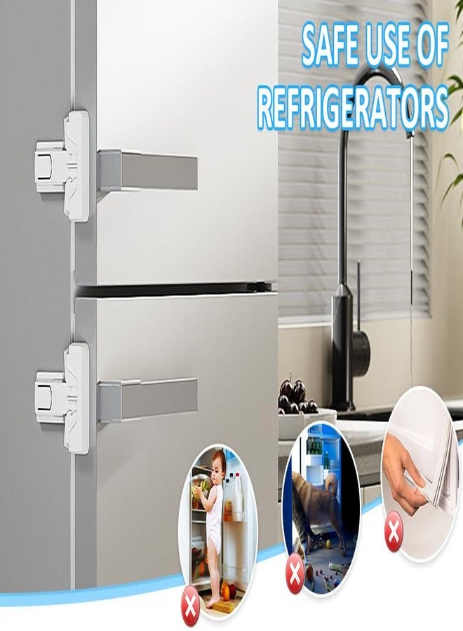 PLUMAZE Multi-Functional Installation Easy Adhesive Children Baby Anti-Clip Refrigerator Cabinet Lock,Childproof Fridge Locks,Refrigerator and Freezer Safety Adhesive Locks Childproof Cabinet Locks - Image 5