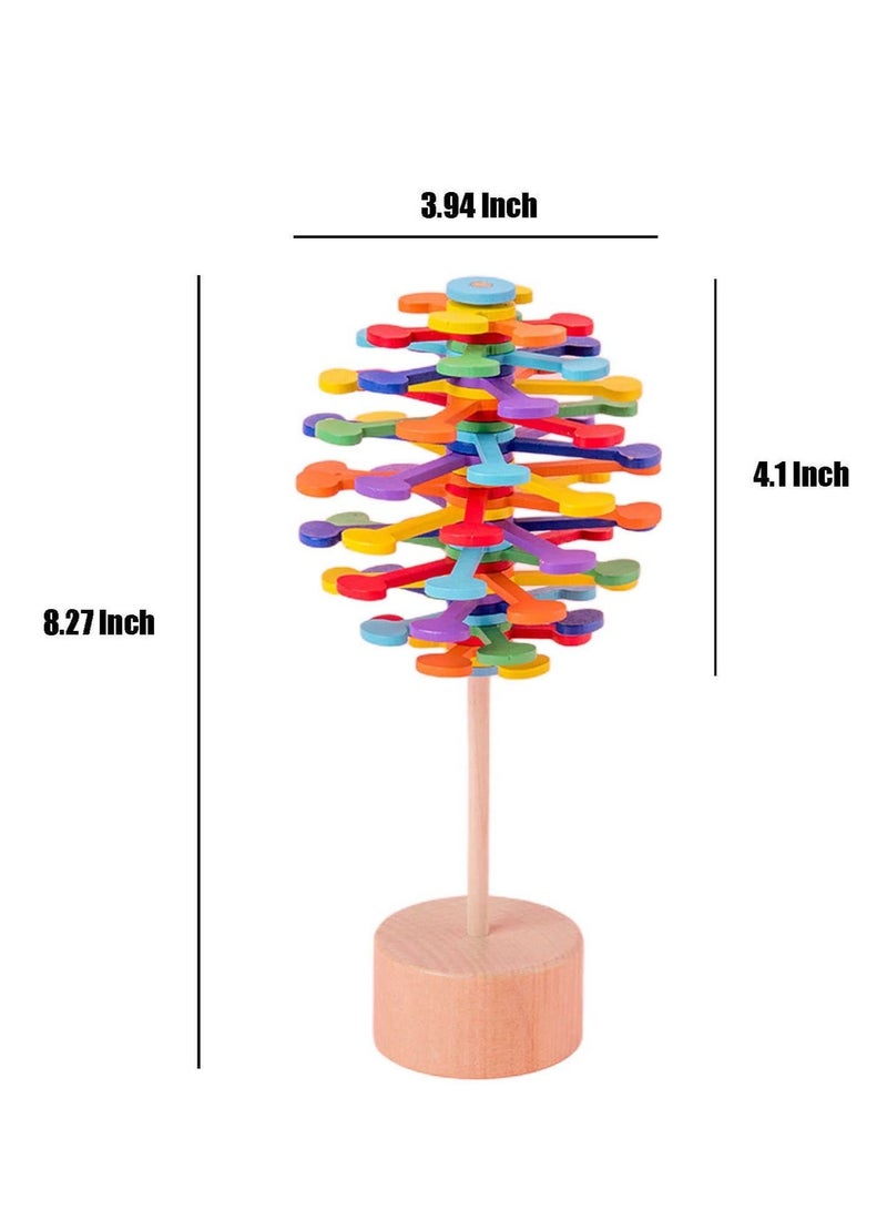 KASTWAVE Wooden Spiral Sensory Fidget Toys Multi-Color Wood Spiral Lollipop Adult and Children's Sensory Toys New Magic Rotary Lollipop Baseball Decompression Toys - Image 5