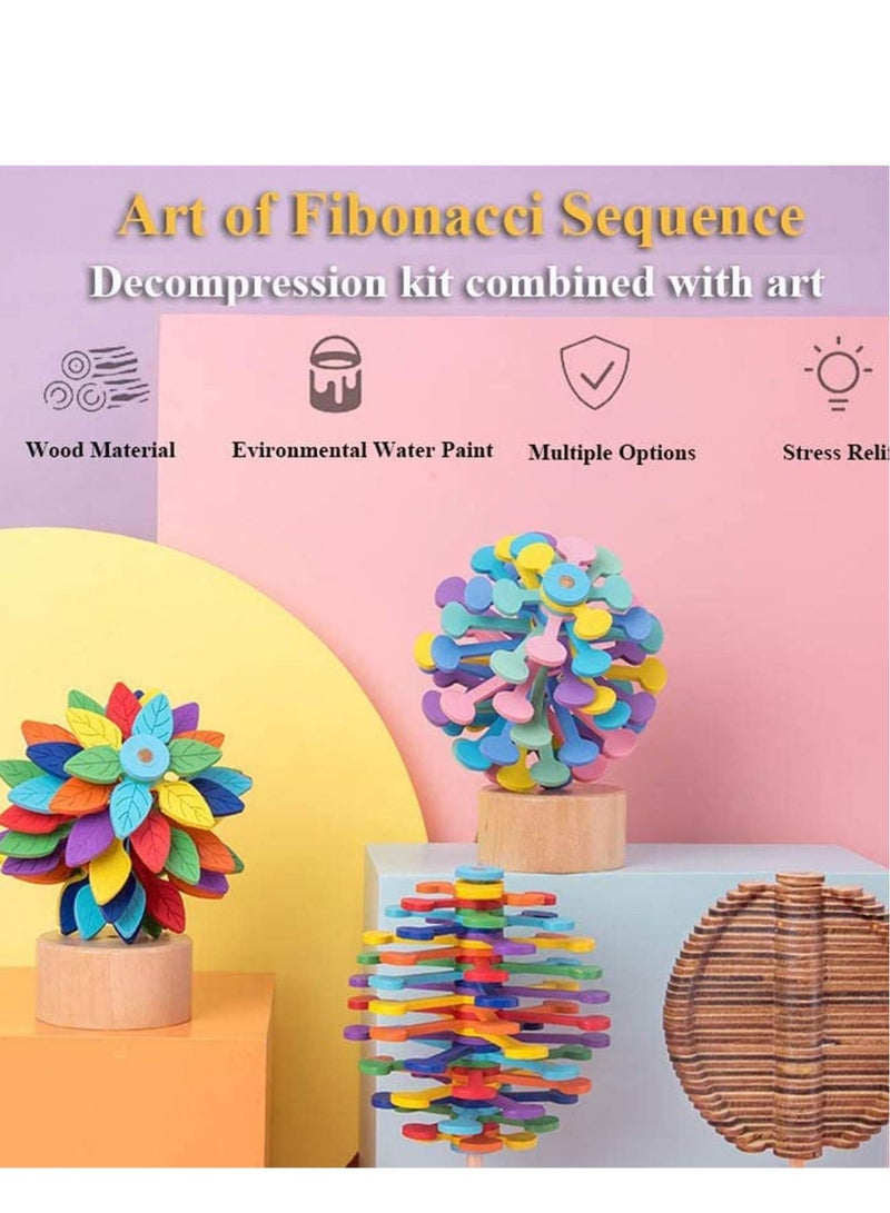 KASTWAVE Wooden Spiral Sensory Fidget Toys Multi-Color Wood Spiral Lollipop Adult and Children's Sensory Toys New Magic Rotary Lollipop Baseball Decompression Toys - Image 4