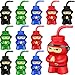 Layhit 12 Pcs Ninja Birthday Supplies Party Favor Cups 10 oz Ninja Plastic Cup Reusable Black and Red Cup Bulk for Kids Party FavorRed Black Blue Green - Image 2