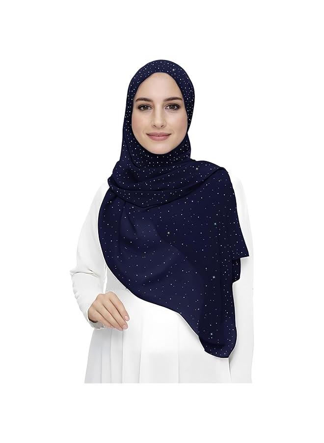 Arabest Sparkling Gold Glitter Women's Lightweight Chiffon Hijab Scarf Shawl Wrap