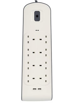 belkin 8 Way Surge Protection Strip With 2 USB Charging 2M  - Image 1