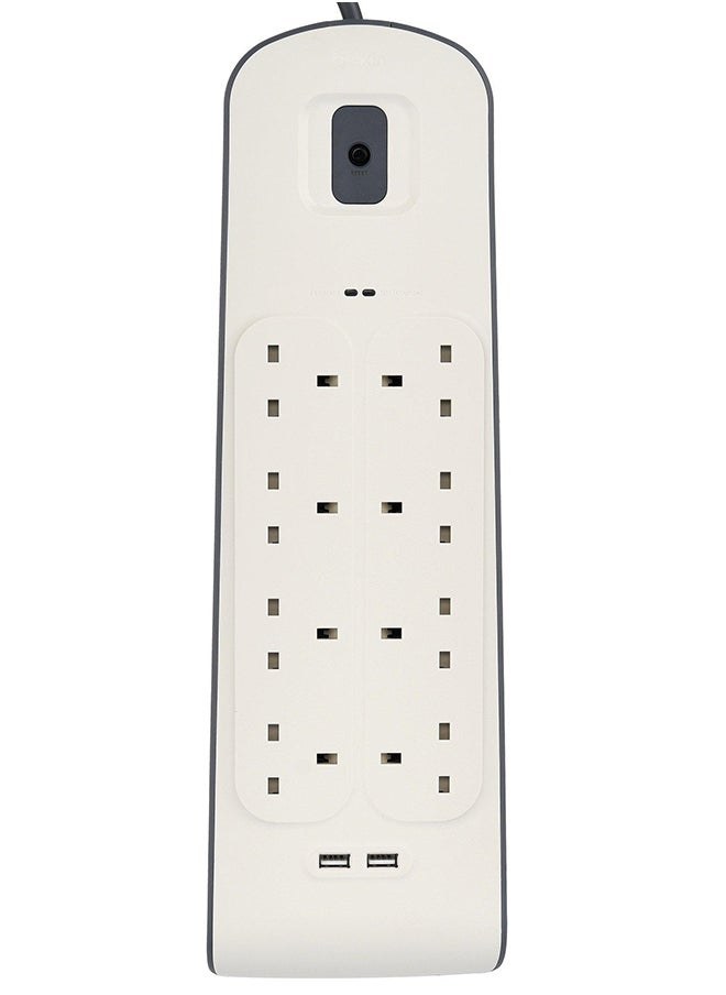 belkin 8 Way Surge Protection Strip With 2 USB Charging 2M  - Image 1