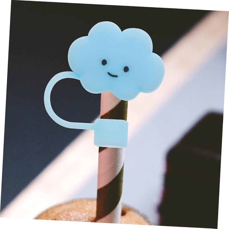 5pcs Silicone Reusable Drinking Straw Caps Adorable Protectors For Parties - Image 3