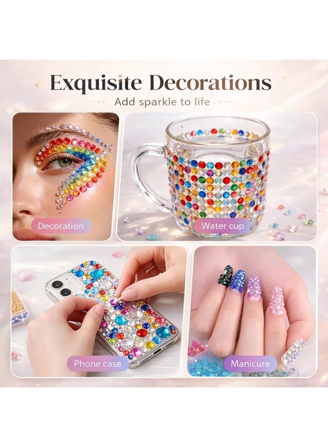 40000 Pcs Resin Jelly Rhinestones for Bedazzling, 40 Colors 3mm Flatback Gems for Crafting – Bedazzling Kit with 3Pcs B7000 Glue for Clothing, Shoes, Nail, Book, Diamond Art - Image 3