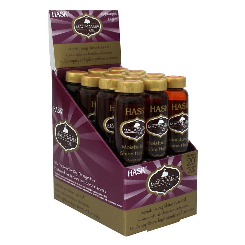 Hask Vials Macadamia Oil Shine Treatment 062 Fl Oz Pack of 12